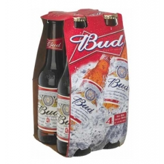 Bud Μπύρα Φιάλη 4x300 ml 